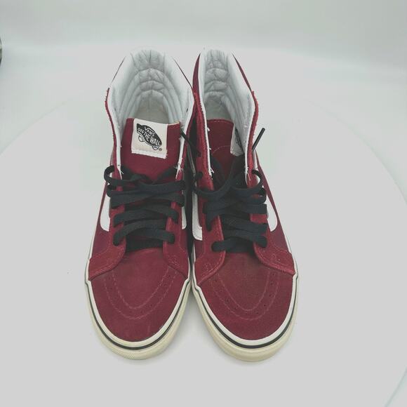 VANS Sk8-Hi Maroon High Top Sneaker Size Mens 5 Womens 6.5 Athleisure Skater - Picture 3 of 16